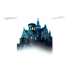 Blue Castle Halloween Horror Haunted House Lightweight Drawstring Pouch (m) by Sarkoni