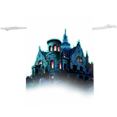 Blue Castle Halloween Horror Haunted House Lightweight Drawstring Pouch (xl) by Sarkoni