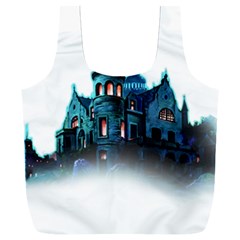 Blue Castle Halloween Horror Haunted House Full Print Recycle Bag (xxl) by Sarkoni