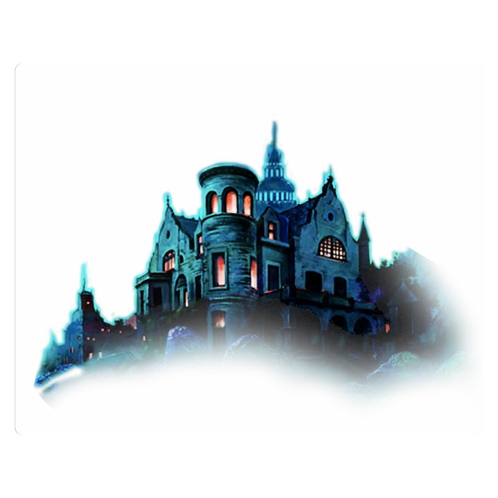 Blue Castle Halloween Horror Haunted House Premium Plush Fleece Blanket (Medium)