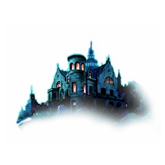 Blue Castle Halloween Horror Haunted House Premium Plush Fleece Blanket (extra Small) by Sarkoni