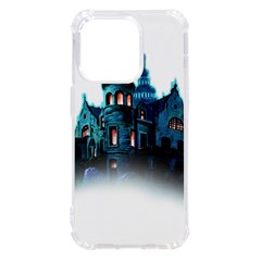 Blue Castle Halloween Horror Haunted House Iphone 14 Pro Tpu Uv Print Case by Sarkoni