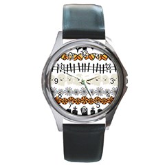 Halloween Holidays Round Metal Watch by Sarkoni