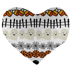 Halloween Holidays Large 19  Premium Heart Shape Cushions by Sarkoni