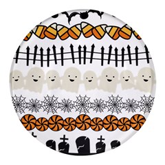 Halloween Holidays Round Glass Fridge Magnet (4 Pack)