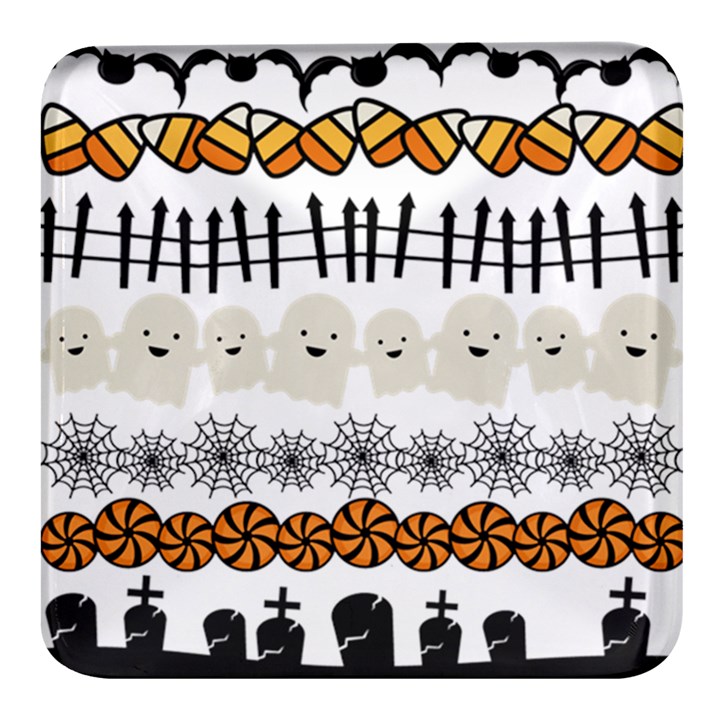 Halloween Holidays Square Glass Fridge Magnet (4 pack)