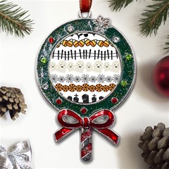 Halloween Holidays Metal X mas Lollipop With Crystal Ornament