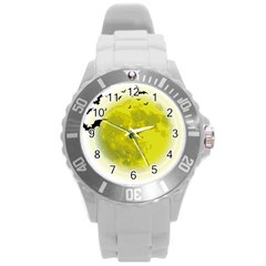 Happy Halloween Round Plastic Sport Watch (l) by Sarkoni