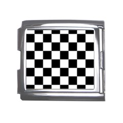 Black White Chess Board Mega Link Italian Charm (18mm) by Ndabl3x