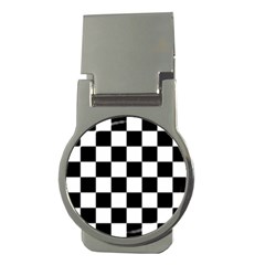 Black White Chess Board Money Clips (round)  by Ndabl3x