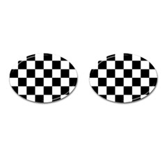 Black White Chess Board Cufflinks (oval) by Ndabl3x