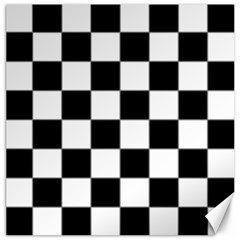 Black White Chess Board Canvas 12  X 12  by Ndabl3x