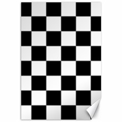 Black White Chess Board Canvas 12  X 18  by Ndabl3x