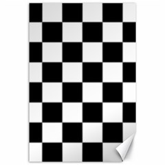 Black White Chess Board Canvas 24  X 36  by Ndabl3x