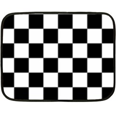 Black White Chess Board Two Sides Fleece Blanket (mini) by Ndabl3x