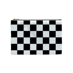 Black White Chess Board Cosmetic Bag (medium)