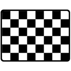 Black White Chess Board Fleece Blanket (large) by Ndabl3x