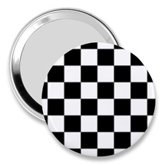 Black White Chess Board 3  Handbag Mirrors by Ndabl3x