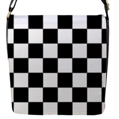 Black White Chess Board Flap Closure Messenger Bag (s) by Ndabl3x