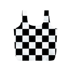 Black White Chess Board Full Print Recycle Bag (s) by Ndabl3x