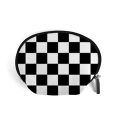 Black White Chess Board Accessory Pouch (small) by Ndabl3x