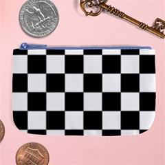 Black White Chess Board Large Coin Purse by Ndabl3x