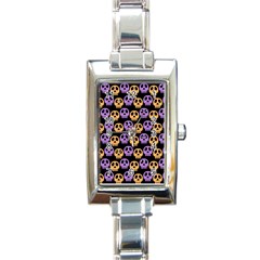 Halloween Skull Pattern Rectangle Italian Charm Watch by Ndabl3x