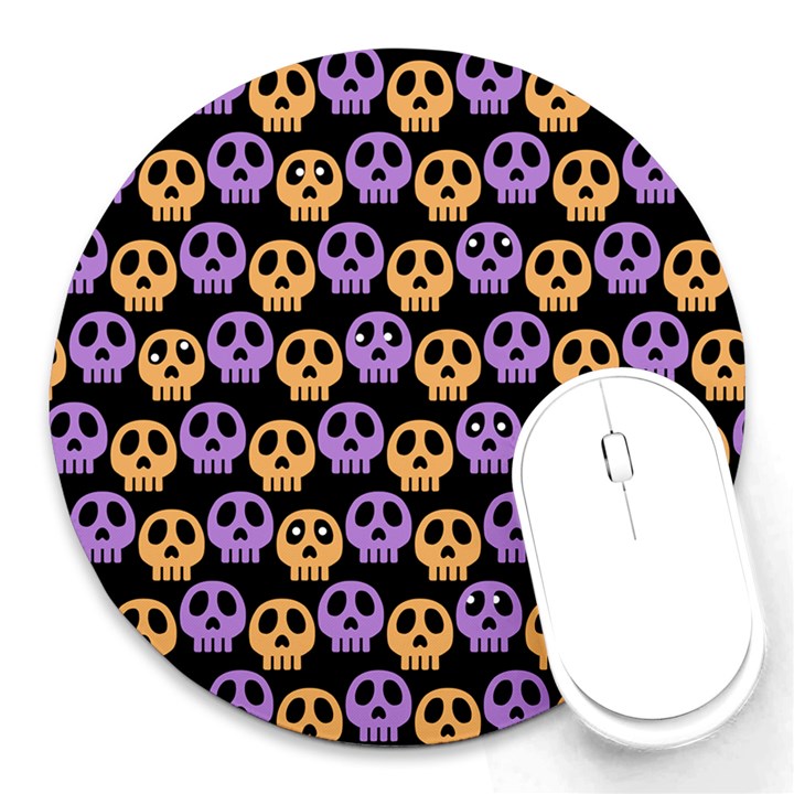 Halloween Skull Pattern Round Mousepad