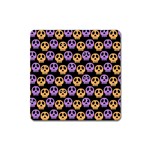 Halloween Skull Pattern Square Magnet Front