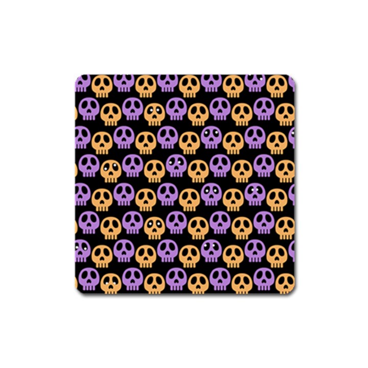 Halloween Skull Pattern Square Magnet