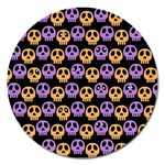 Halloween Skull Pattern Magnet 5  (Round) Front