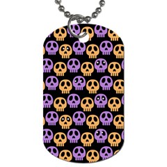 Halloween Skull Pattern Dog Tag (two Sides) by Ndabl3x