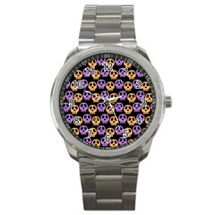 Halloween Skull Pattern Sport Metal Watch by Ndabl3x