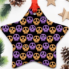 Halloween Skull Pattern Star Ornament (two Sides) by Ndabl3x