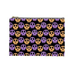 Halloween Skull Pattern Cosmetic Bag (large) by Ndabl3x