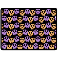 Halloween Skull Pattern Fleece Blanket (large) by Ndabl3x