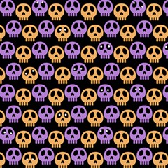 Halloween Skull Pattern Play Mat (square) by Ndabl3x