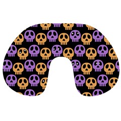 Halloween Skull Pattern Travel Neck Pillow by Ndabl3x