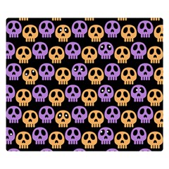 Halloween Skull Pattern Two Sides Premium Plush Fleece Blanket (small) by Ndabl3x