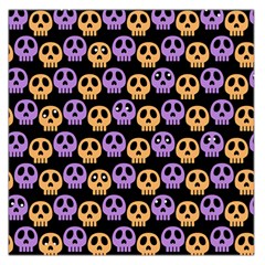 Halloween Skull Pattern Square Satin Scarf (36  X 36 ) by Ndabl3x