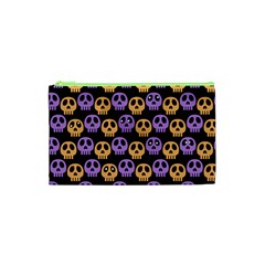 Halloween Skull Pattern Cosmetic Bag (xs)