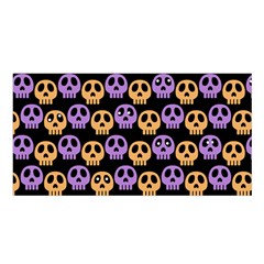 Halloween Skull Pattern Satin Shawl 45  X 80  by Ndabl3x