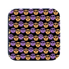 Halloween Skull Pattern Square Metal Box (black) by Ndabl3x