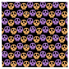 Halloween Skull Pattern Wooden Puzzle Square by Ndabl3x