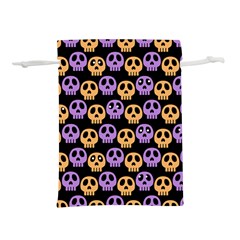 Halloween Skull Pattern Lightweight Drawstring Pouch (s) by Ndabl3x