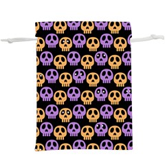 Halloween Skull Pattern Lightweight Drawstring Pouch (xl) by Ndabl3x