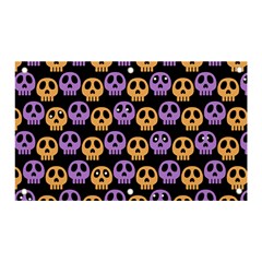 Halloween Skull Pattern Banner And Sign 5  X 3  by Ndabl3x