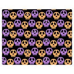 Halloween Skull Pattern Premium Plush Fleece Blanket (medium) by Ndabl3x