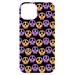 Halloween Skull Pattern Iphone 14 Black Uv Print Case by Ndabl3x