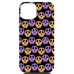 Halloween Skull Pattern iPhone 14 Black UV Print Case Front